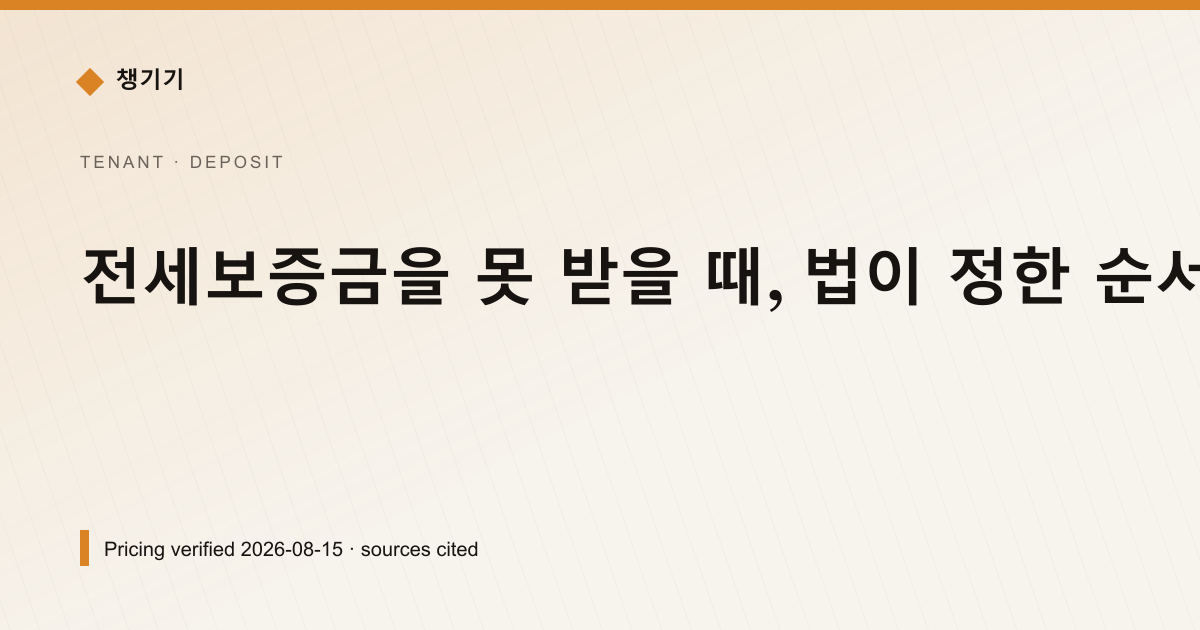 전세보증금을 못 받을 때, 법이 정한 순서 — 보증금·임대차분쟁 pricing comparison
