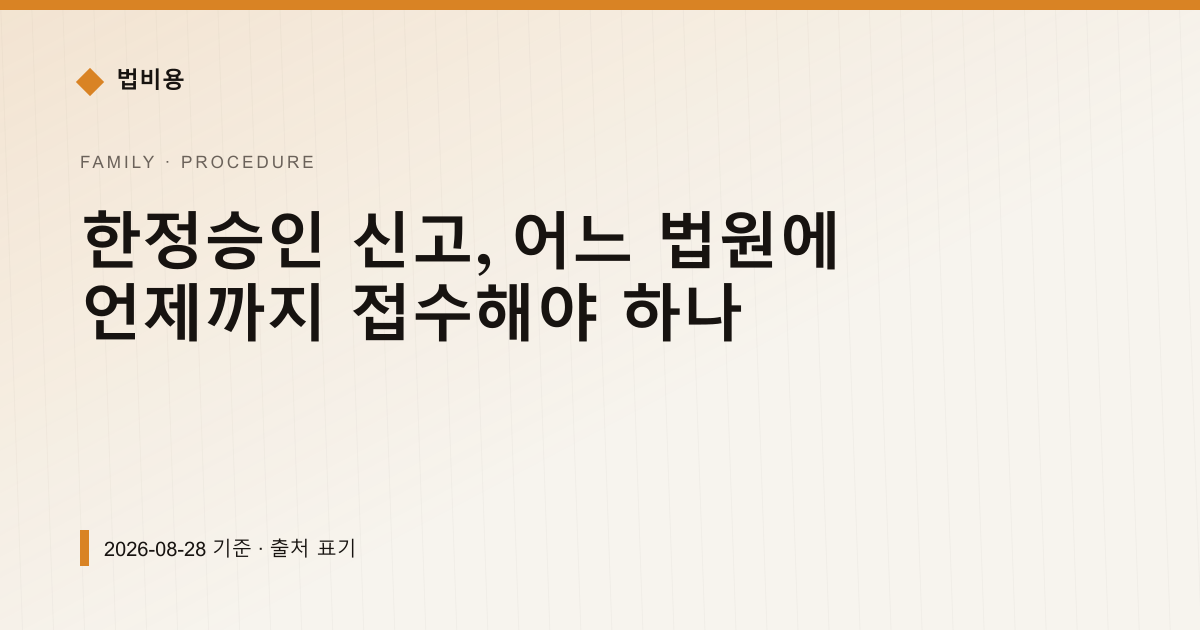 한정승인 신고, 어느 법원에 언제까지 접수해야 하나 — 신청·절차 pricing comparison